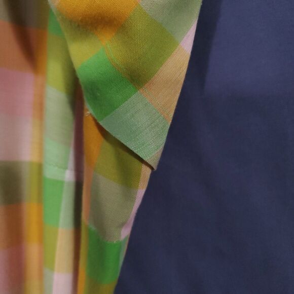 Vintage 1950s Adorable Pastel Plaid Cotton Fitted Full Skirt Shirtwaist Dress - Picture 7 of 16